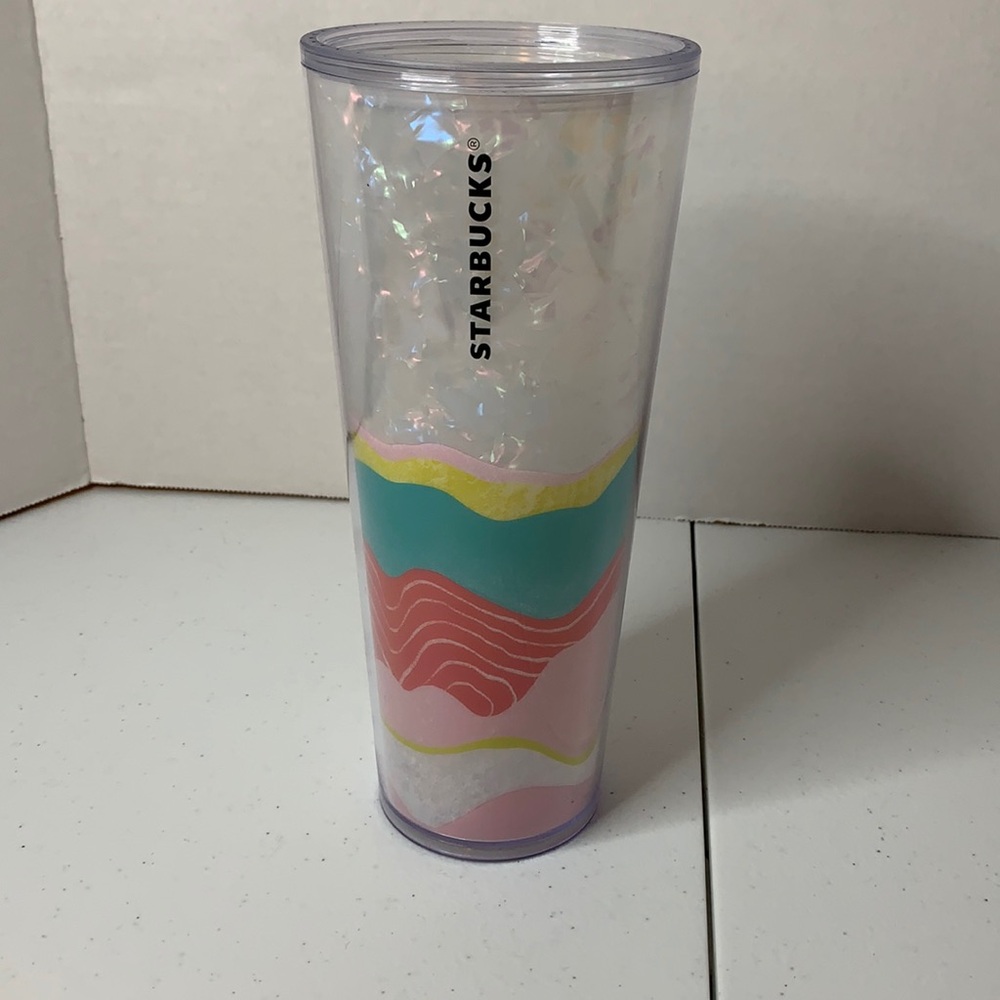 Starbucks Venti Tumbler Iced Coffee Pastel Wave 2020 24oz Without Lid and Straw